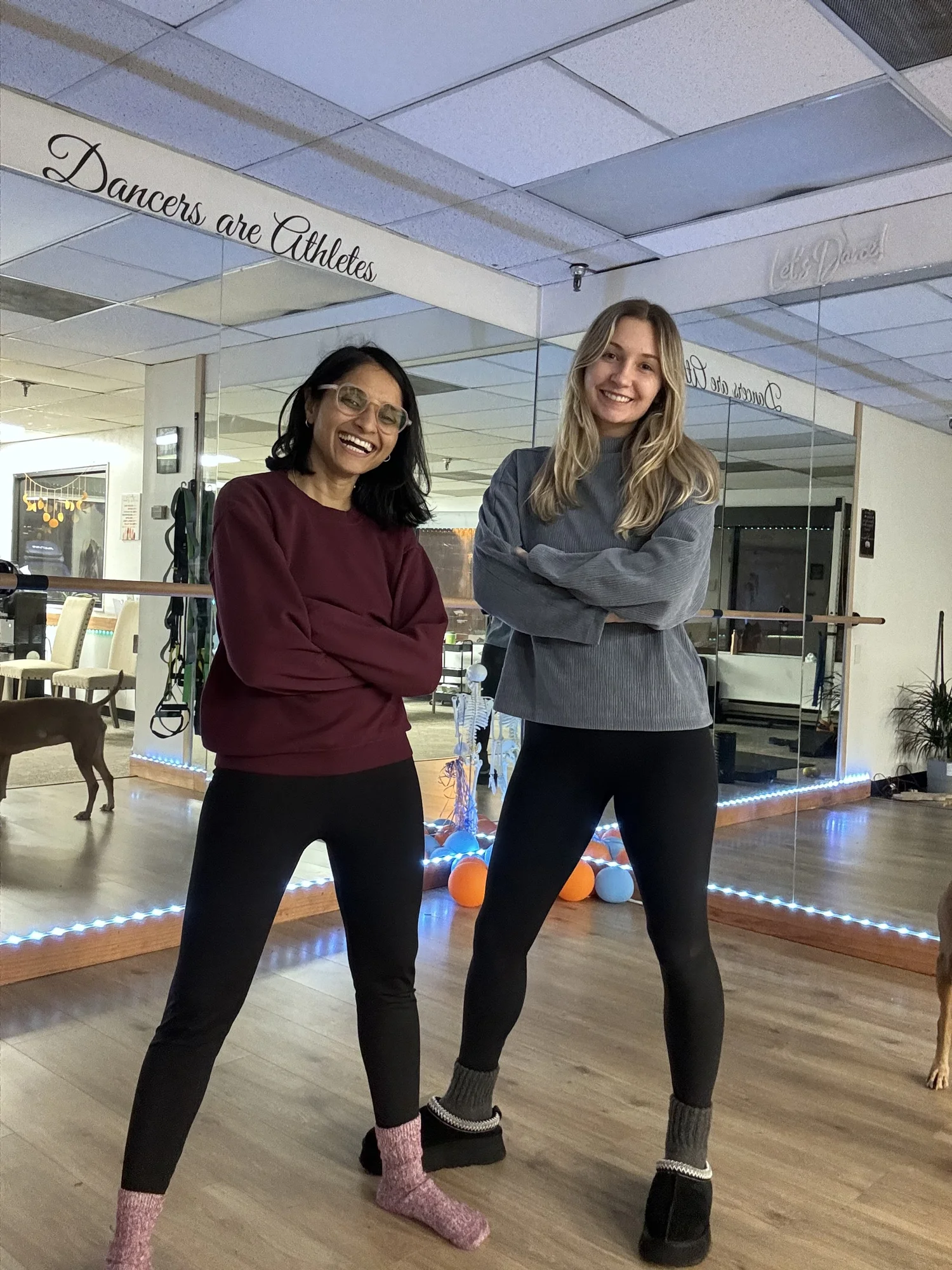 Dr. Foram Patel and Dr. Lauren Coar together in the studio